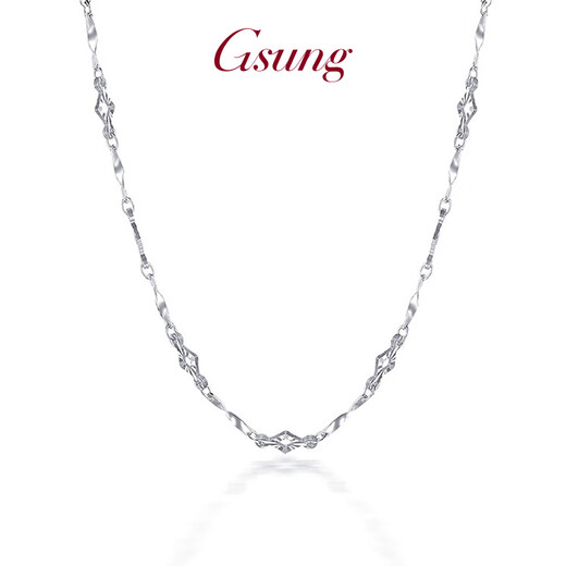 GsunG platinum necklace men's pt950 knight necklace large and bright women's platinum clavicle chain plain chain without treasure chain. Priced by gram, please contact customer service before bidding.