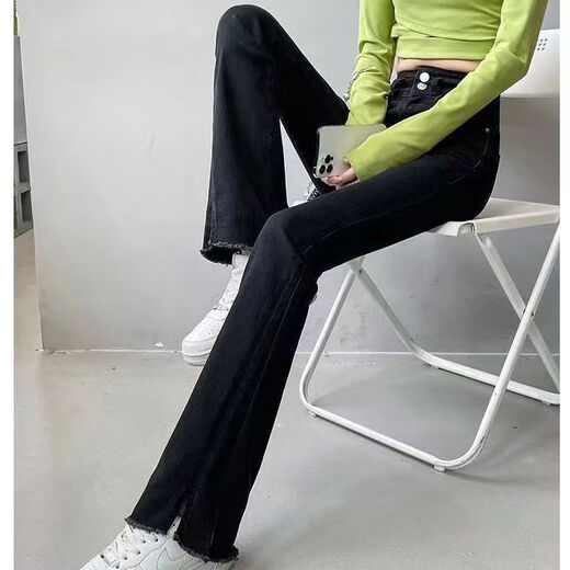
Ran Yilan's same style of Delobin's slightly spicy and slightly cough-bottom trousers for women's flared trousers off-white slightly flared jeans for women in spring and autumn 2023 9898-Black plus. Fleece collection is preferred for shipping 7 26 Recommended 80-90Jin [Jin equals 0.5 kg]