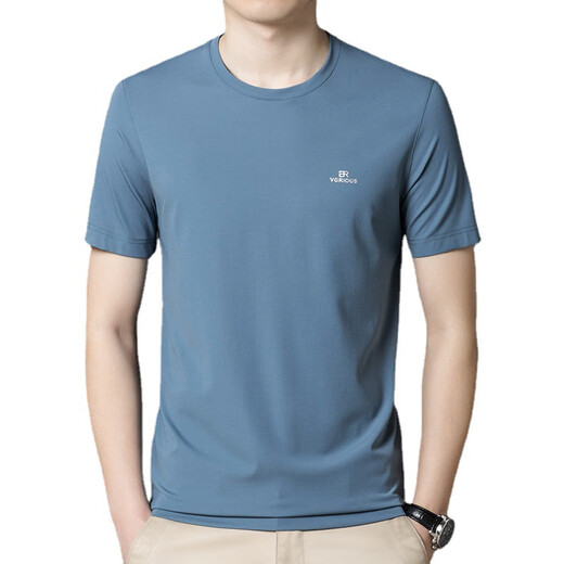 
DVW International Men's Clothing Brand Short Sleeve Men's T-shirt Summer Thin Solid Color Round Neck Casual Fashion Half-sleeved Top Dark Green 2XL 54