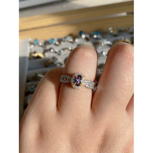 Muchin s925 silver inlaid with colored gemstones, citrine, amethyst, aquamarine, emerald ring with live opening, tanzanite 2-luxury setting with super sparkle