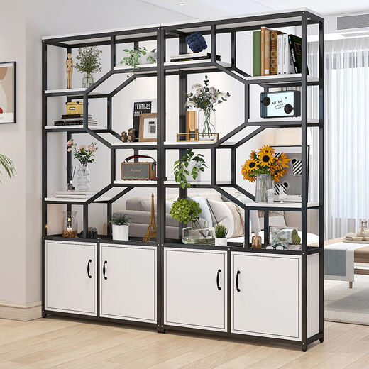 Wen Xinfu iron screen office partition cabinet storage rack industrial style living room storage cabinet display cabinet entrance entrance bookshelf black shelf%23%23 Fritillary white cabinet 0 length * 0 width 0 size by customer service