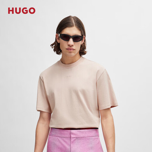 HUGO【100%棉 男女同款】春夏徽标棉质宽松短袖T恤