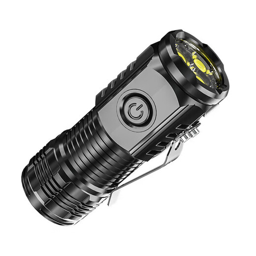 One-point purchase of super bright mini LED strong light flashlight, rechargeable three-eye outdoor lighting, long-range portable small steel cannon, three-core upgrade 3998N, super bright + flash