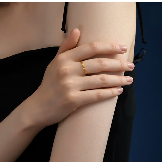 Mussel Gold Store Model Real Gold Plated 999 Ring for Men and Women Highlights Fashion Small Rings Stacked Gold 3.8g Highlight Ring 7 4.2g Highlight Ring No. 5 Ring