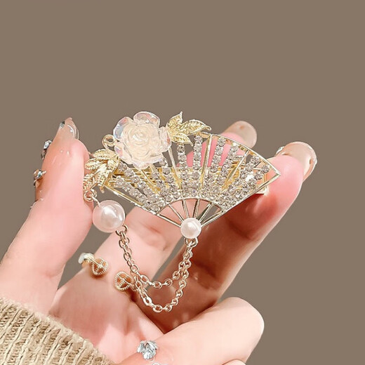 Duti antique flower metal hairpin temperament hairpin female side clip niche duckbill clip new bangs clip Hanfu headdress glazed camellia - one pair