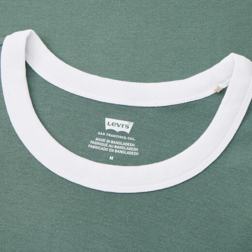 
Levi's summer women's American casual campus style small LOGO printed round neck short-sleeved T-shirt Green A3523-0070 M
