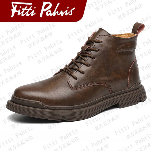 Fitti Pahris Light Luxury Martin Boots Herren High Top Herrenschuhe 2025 Sommer Neue Arbeitschuhe Herren Anti-riechende britische Stil echte Lederstiefel Herren Brown [Marke Martin Boots] 39