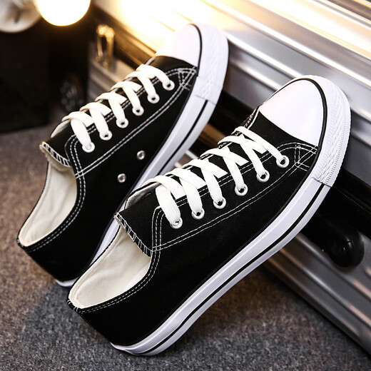 
Huili official website Fang Ship Store Flag 2025 autumn new canvas shoes for men's trendy breathable casual cloth shoes trendy versatile board shoes low 6621 Black [men's style] wide instep recommended to be large 41