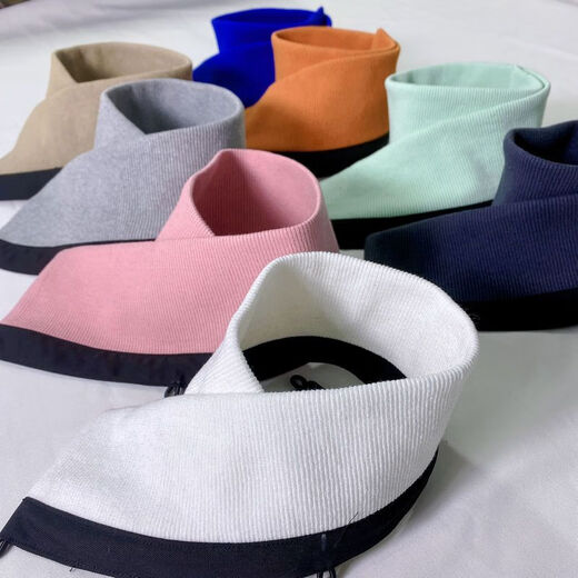 Down jacket collar protector autumn and winter pure cotton knitted threaded down jacket fake collar anti-dirty collar unisex black length 53 cm one size fits all