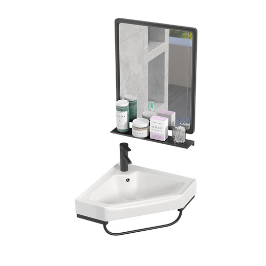 Triangular washbasin corner washbasin washbasin triangular basin washstand small all-in-one bathroom mini 38 triangle bracket basin with faucet mirror
