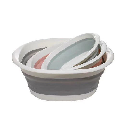 Thickened foldable washbasin kitten and puppy bath basin portable large and small plastic bath basin pet supplies foldable washbasin - light blue - large - 1 piece