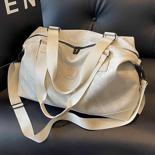 尔山集短途旅行包女时尚手提大容量轻便行李袋外出收纳包出差便携行李包 旅行包【米白色】