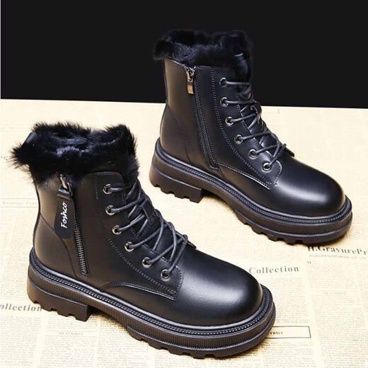 Neun Zoll sonnige Schneestiefel Frauenschuhe 2025 Neue Stiefel plus Samtschuhe verdickte Baumwollschuhe Winterstiefel Dicke Sohle Martin Stiefel Winter Beige plus Samt 37