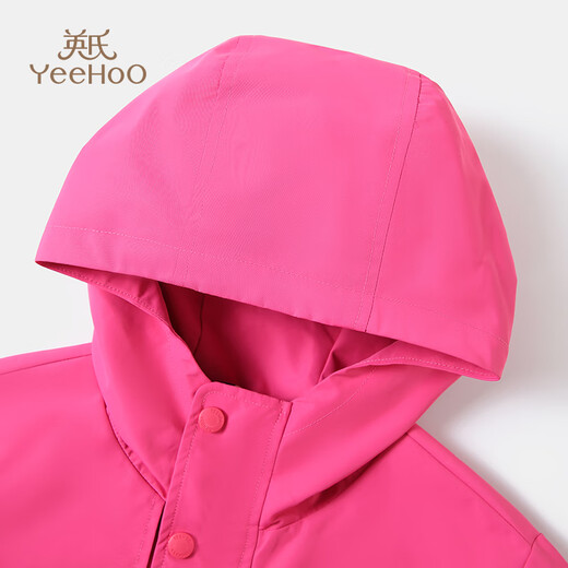 Yeehoo (Yehoo) Mädchenjacke Kinder drei-in-Eins-Gebühren Top Winter Mode warme obere mittelgroße Kinderkleidung modische Winterkleidung saubere Farbe Kapuze Arbeit Kleidung Rose rot 140