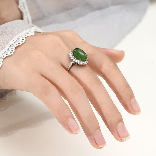 Fat Donglai's same style 18k gold plated ring holder craft ring holder empty holder diy emerald beeswax turquoise ring holder light luxury HJ-1903 white gold 9*11m