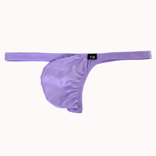 G-STATION TM series sexy men's thong high elastic, soft and comfortable polyester thin breathable ultra-low waist tight underwear sky blue 1 pair L (day size is too small)