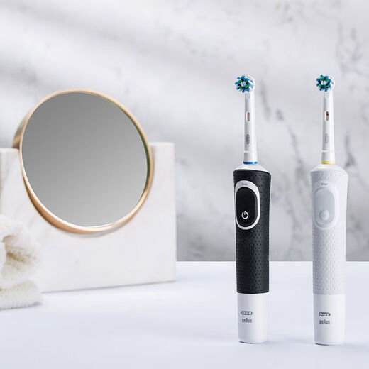Oral-B Oral-B electric toothbrush D100 adult male and female couple set sonic rotating automatic rechargeable D100 white + 8 adapting brush heads + toothbrush box cover