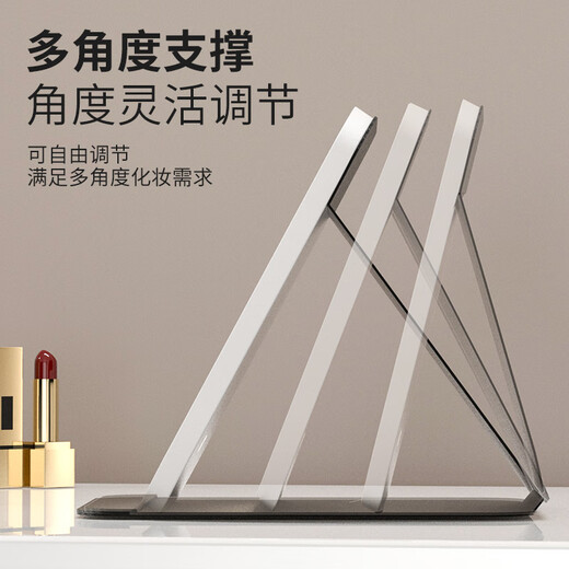 Syouranled makeup mirror folding portable handheld makeup mirror with light large size bedroom student dormitory desktop beauty mirror internet celebrity high definition intelligent fill light makeup mirror beauty mirror Chinese Valentine's Day gift for girlfriend and wife white small foldable