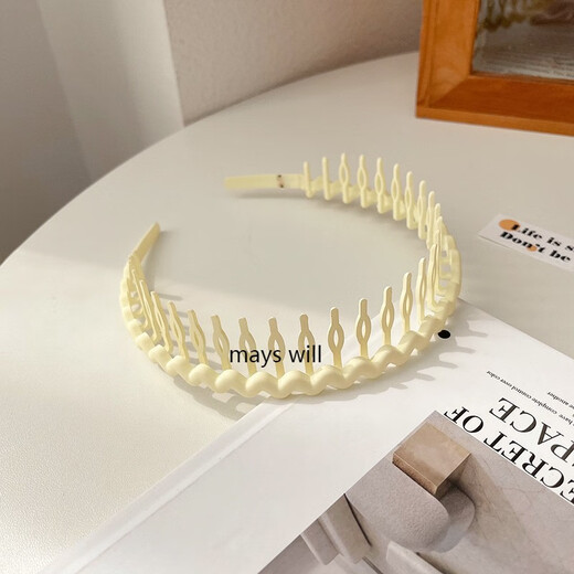 Jack Viney toothed anti-slip hair hoop for girls, rubber, hair removal, face washing, makeup fixing, broken hair artifact, hair color press 9274I black hair hoop