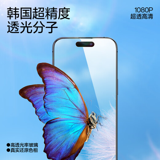 Flash Magic adecuado para Apple 15Promax Película templada iPhone15Pro Película de teléfono móvil Película 360 grados Anti-Peeping Anti-Fingerprint Película Protective Apple 15 [360 Anti-Piece de pantalla completa] 1 pieza