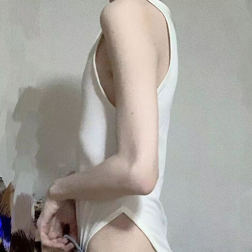 男性2024新款性感透明角色扮演三点式男同男士专用自慰情趣内裤丁 白色-性感内裤男士丁字裤男生情 M(合适90-130斤