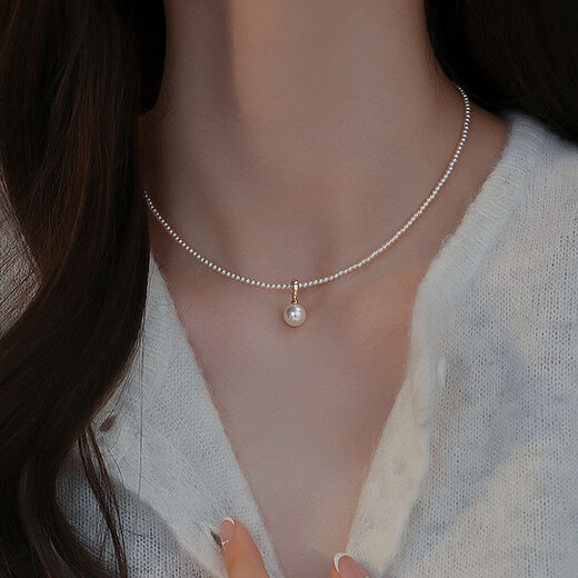LAST KISS Shijiaxi millet beads pearl necklace for women 2025 new high-end light luxury clavicle chain as a Mother's Day gift 4mm pearl pendant about 38+5cm extension chain