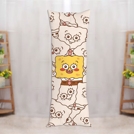 SpongeBob SquarePants Life-size Pillow Pieda Star Long Pillow Cute Cartoon Plush Doll Sleeping Leg Doll SpongeBob SquarePants-4 40x60 cm (half body) baby plush