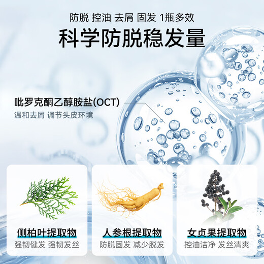 Nebe防脱固发洗发水护养头皮控油去屑蓬松柔顺人参根侧柏叶洗发露男女 【55/瓶 中度脱发适用】洗发水*2