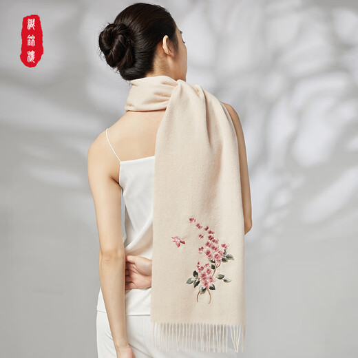 Edificio Brocade Outumn e invierno Bufanda bordada bufanda bordada para mujeres Combinada lana de lana cálida bufanda decorativa decorativa Día del maestro