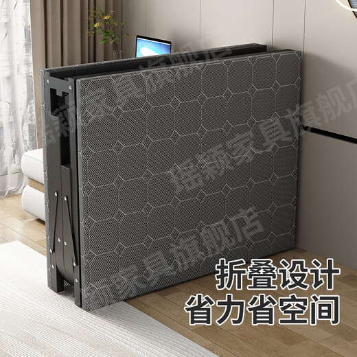 瑶颖(免安装)折叠床单人床家用午休床办公室午睡床陪护床硬板床铁床  100cm宽【软包双折+加粗框架】
