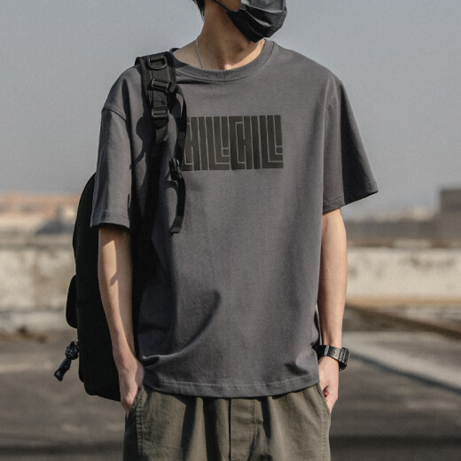 Leohan kurzärmeliges T-Shirt Herren Sommer Japaner INS Trendy Marke Rundes Hals halbärmelig reine Baumwolle loser Casual Top Coffee Color L (Empfohlen 130-150 Jin [Jin ist gleich 0,5 kg]))