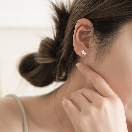 AGATHA/Aijiasha French puppy silver earrings for women, birthday gifts for girlfriends and best friends, high-end earrings
