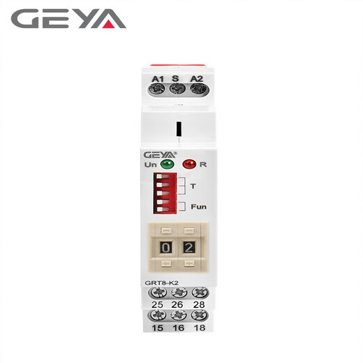Geya AC 220V digital display high-precision dc24V power-on delay time relay GRT8-K 1 open 1 close AC/DC12240V