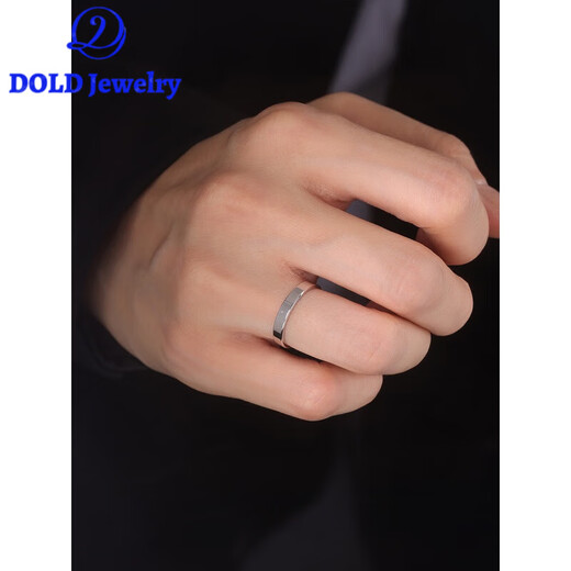 Platinum Ring Men's Moissanite Moissanite Diamond Ring Silver Couple Ring Shan Hai Ke Ping (No. 12-25 Shuan Kou) Photographed