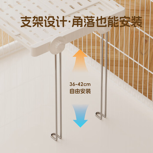 Cat cage and rabbit cage with widened adjustable partitions on the second and third floors can be equipped with ladder sisal boards. Telescopic platform toffee white. Grid spacing 1-4cm.
