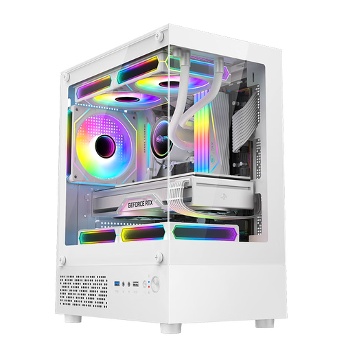 EVESKY 玄武MINI 无立柱海景房机箱 M-ATX主板/270°广角玻璃侧透 240水冷游戏电脑主机箱 支持4090显卡 玄武MINI白色【支持M-ATX主板/240水冷】