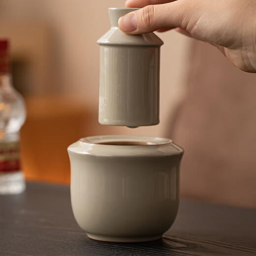 Xiyuanji wine warmer ceramic scalding wine warmer pot yellow wine warmer pot two liang white wine hot wine pot household new style vegetable gray Yuanyue wine warmer set simple package