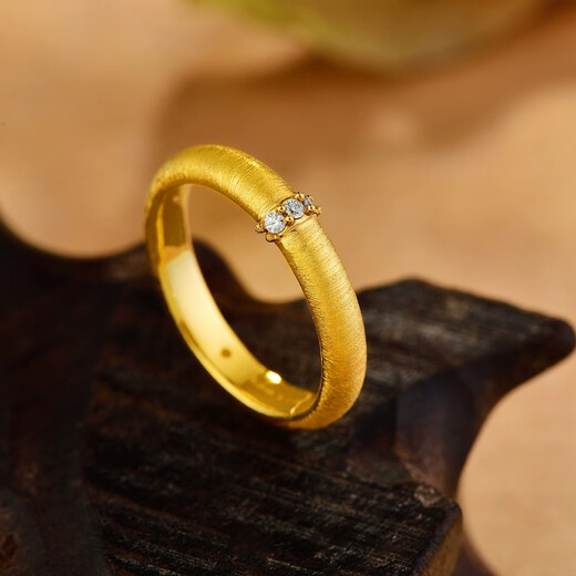 Jin Xiaoxiu pure gold ring brushed moissanite ring inlaid with 999 pure gold stars retro small fragrant style ring for women as a gift total weight 1.5g, No. 12 star moissanite diamond ring - more refunds, less compensation