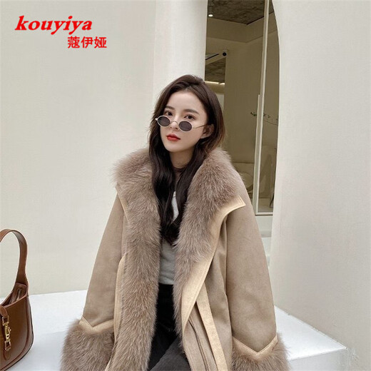 Koia Fur Jacket Women's 2025 Winter New Thick Imitation Fox Fur Splicing Young Fashionable Outer Wear High-end Party Jacket White S Recommended 80-105Jin Jin is equal to 0.5kg Koia Fur Jacket Women's 2025 Winter New Thick Imitation Fox Fur Splicing Young Fashionable Outer Wear High-end Party Jacket White S Recommended 80-105Jin Jin is equal to 0.5kg