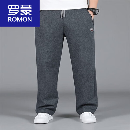 Romon (Romon) Pantalones de otoño pantalones deportivos más grasas de otoño y invierno Pantalones casuales rectos de invierno Pantalones sueltos Fat Gray 20 9920 Color sólido de primavera y otoño 7xl
