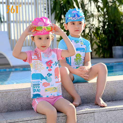 361 children's split swimsuit girl's cute print baby boy's cartoon hot spring swimsuit two-piece set