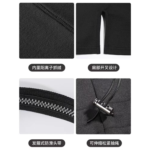 Sherundo Mask Autumn and Winter Women's Ski Mask Warm, Windproof and Coldproof Outdoor Cycling Mountaineering Neck Protector Ear Protector Black