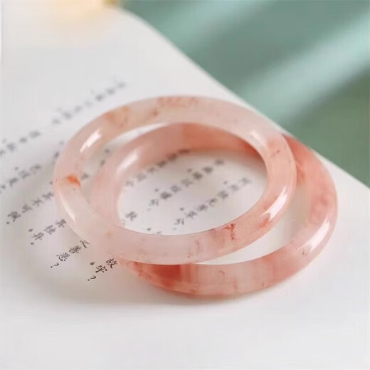 胖东来品质金丝玉手镯自然新疆桃花酿桃花系女款粉色系国风民族风 直播3880