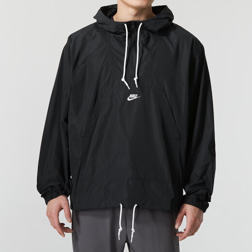 耐克（Nike）卫衣男装2025春季新款运动服梭织透气半拉链男士套头衫 FN3893-010黑色 L