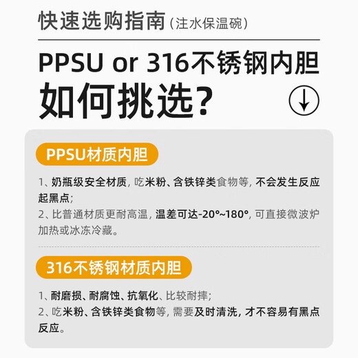 十月结晶儿童餐具 婴儿注水保温碗宝宝防摔可拆辅食碗【不锈钢】