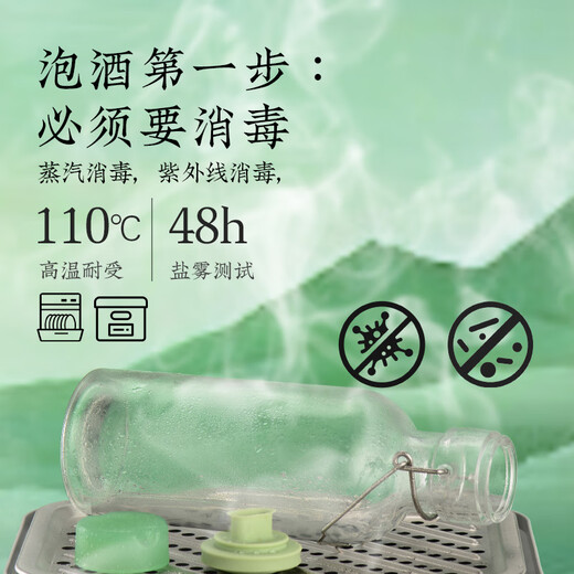 Jue Yuan Green Plum Wine Bottle Glass Sealed High-end Liquor Storage Special Liquor Storage Container 1L Ningyun White