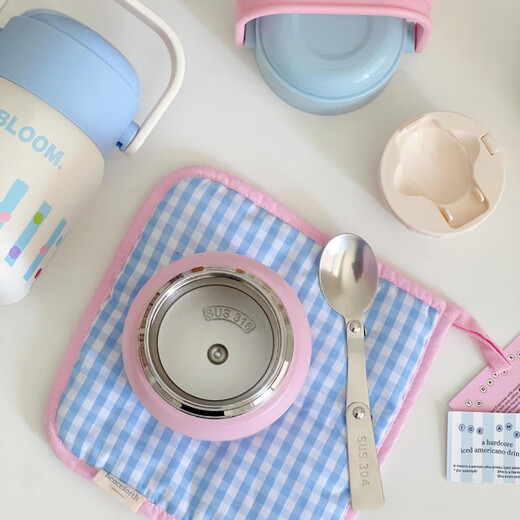Qinkai's new Internet celebrity ins stew pot 316 stainless steel office worker insulation stew cup Tremella bird's nest cup thermos cup large 500ml tulip white-316 inner tank free folding