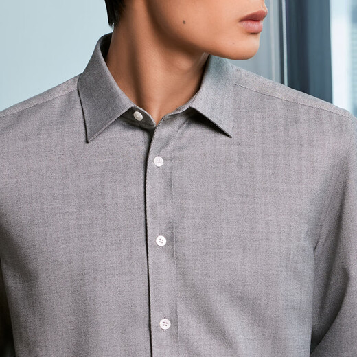 YOUNGOR shirt men's warm liner shirt spring new long-sleeved shirt men's shirt multi-wear light business VLBN129744DBA light gray 42