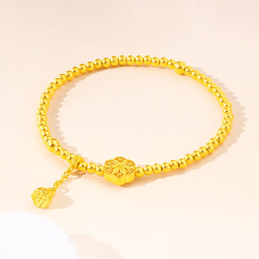Gold Xiaoxiu Gold Bracelet Women's Football Gold 999 Fuman Lotus Bracelet Six-Phase Flower Transport Beads Ancient Method Inheritance Wedding Gifts 10g, Fuman Lotus Bracelet [More Refund and Refill]