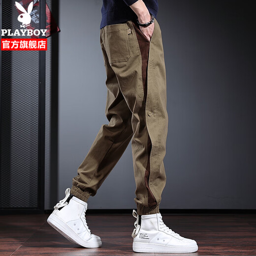 Playboy (Playboy) Casual Hosen Herrenhosen Frühling und Sommer Neue Style -Arbeit Ejakulationshose Männer lose trendige Herrenhosen Mode Harem Hose Gray Regular Style 2xl